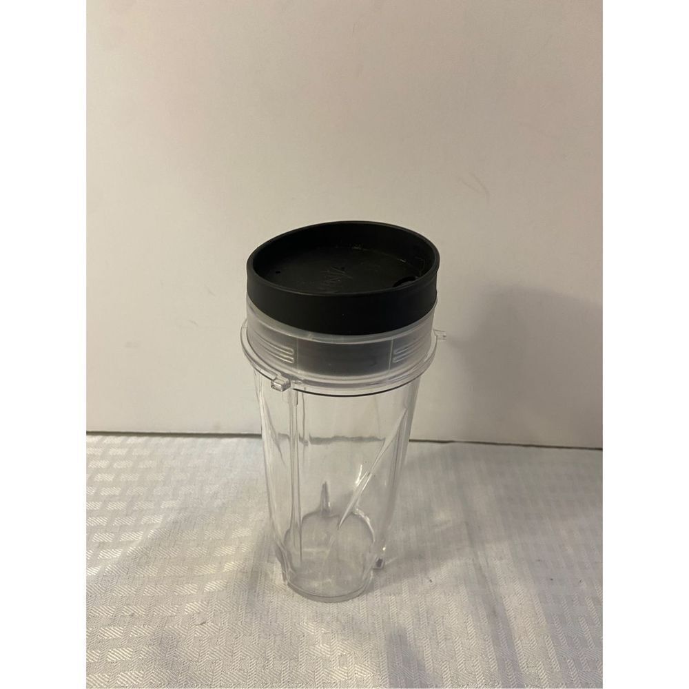 Ninja tumbler 7” tall clear black‎ top